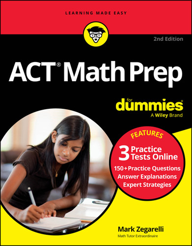 ACT Math Prep For Dummies: Book + 3 Practice Tests Online book cover by Mark Zegarelli
