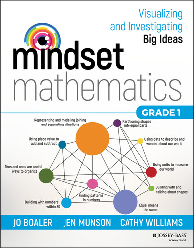 Mindset Mathematics: Visualizing and Investigating Big Ideas, Grade 1 (Mindset Mathematics) book cover by Jo Boaler, Jen Munson, Cathy Williams