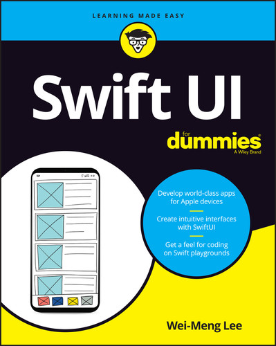 SwiftUI For Dummies book cover by Wei-Meng Lee