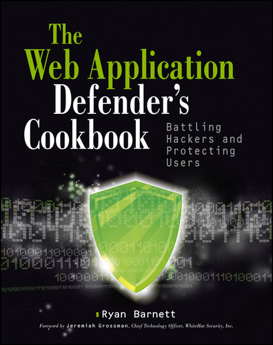 Web Application Defender's Cookbook: Battling Hackers and Protecting Users book cover by Ryan C. Barnett
