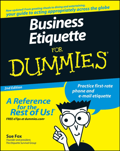 Business Etiquette For Dummies book cover by Sue Fox