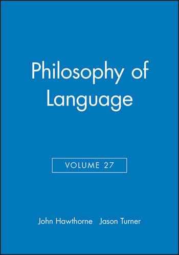 Philosophy of Language, Volume 27 (Philosophical Perspectives Annual Volume) book cover by 