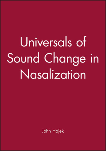 Universals of Sound Change in Nasalization (Publications of the Philological Society) book cover by 
