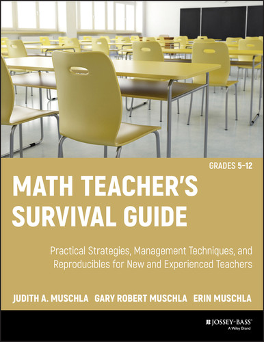 Math Teacher's Survival Guide: Practical Strategies, Management Techniques, and Reproducibles for New and Experienced Teachers, Grades 5-12 (J-B Ed: Survival Guides) book cover by Judith A. Muschla, Gary R. Muschla, Erin Muschla