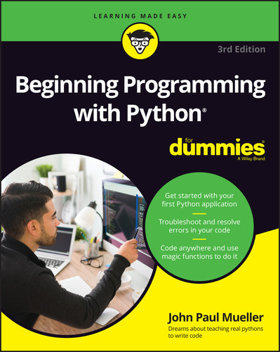Beginning Programming with Python For Dummies book cover by John Paul Mueller