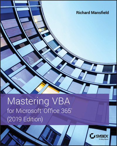 Mastering VBA for Microsoft Office 365 book cover by Richard Mansfield