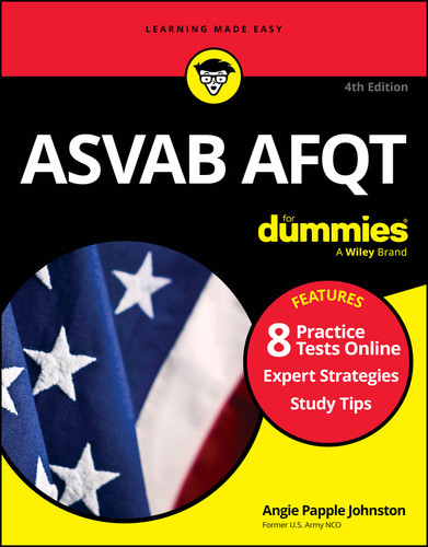 ASVAB AFQT For Dummies: Book + 8 Practice Tests Online book cover by Angie Papple Johnston