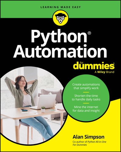 Python Automation For Dummies book cover by Alan Simpson