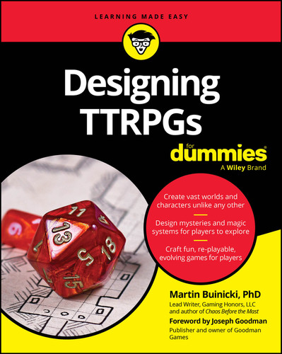 Designing TTRPGs For Dummies book cover by Martin Buinicki