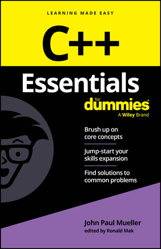 C++ Essentials For Dummies book cover by John Paul Mueller
