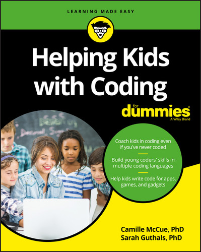 Helping Kids with Coding For Dummies book cover by Camille McCue, Sarah Guthals
