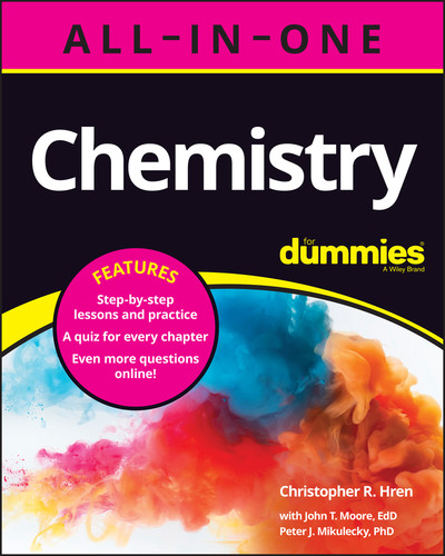 Chemistry All-in-One For Dummies (+ Chapter Quizzes Online) book cover by Christopher R. Hren, John T. Moore, Peter J. Mikulecky