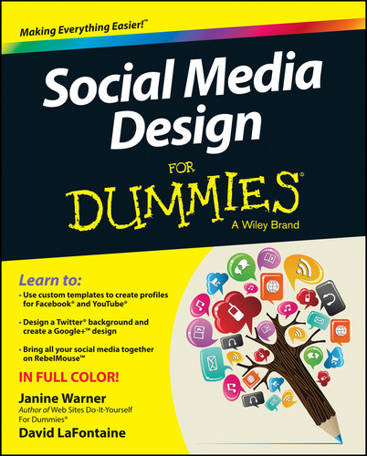 Social Media Design For Dummies book cover by Janine Warner, David LaFontaine