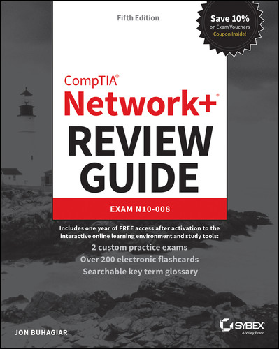 CompTIA Network+ Review Guide: Exam N10-008 book cover by Jon Buhagiar