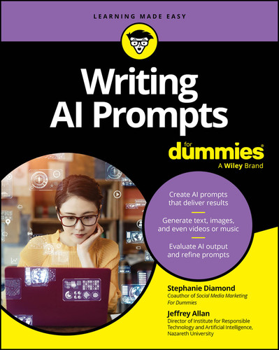 Writing AI Prompts For Dummies book cover by Stephanie Diamond, Jeffrey Allan