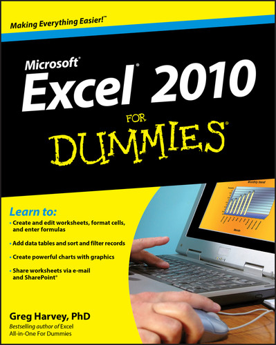 Excel 2010 For Dummies book cover by Greg Harvey