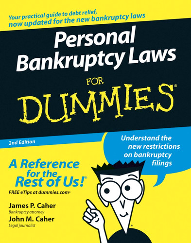 Personal Bankruptcy Laws For Dummies book cover by James P. Caher, John M. Caher