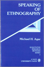 Speaking of Ethnography (Qualitative Research Methods) book cover by Michael H. Agar