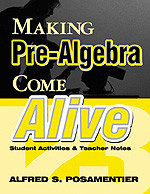 Making Pre-Algebra Come Alive: Student Activities and Teacher Notes book cover by Alfred S. Posamentier