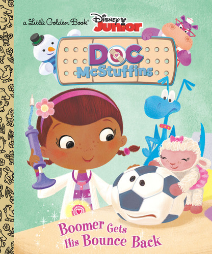 Boomer Gets His Bounce Back (Disney Junior: Doc McStuffins) (Little Golden Book) book cover by Andrea Posner-Sanchez