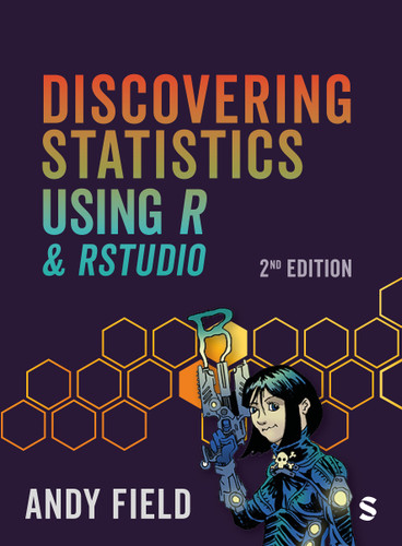 Discovering Statistics Using R and RStudio book cover by Andy Field