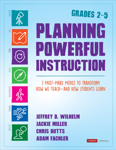 Planning Powerful Instruction, Grades 2-5: 7 Must-Make Moves to Transform How We Teach--and How Students Learn (Corwin Literacy) book cover by Jeffrey D. Wilhelm, Jackie Miller, Christopher Butts, Adam Fachler