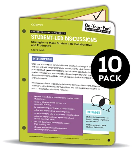 BUNDLE: Robb: The On-Your-Feet Guide to Student-Led Discussions: 10 Pack (Corwin Literacy) book cover by Laura Robb
