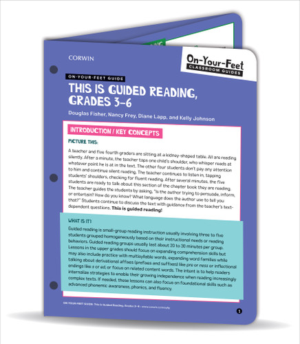 On-Your-Feet Guide: This Is Guided Reading, Grades 3-6 (Corwin Literacy) book cover by Douglas Fisher, Nancy Frey, Diane Lapp, Kelly Johnson