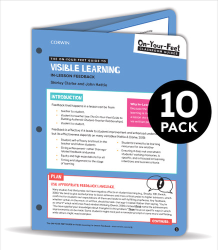 BUNDLE: Clarke: The On-Your-Feet Guide to Visible Learning: In-Lesson Feedback: 10 Pack (On-Your-Feet-Guides) book cover by Shirley Clarke, John Allan Hattie