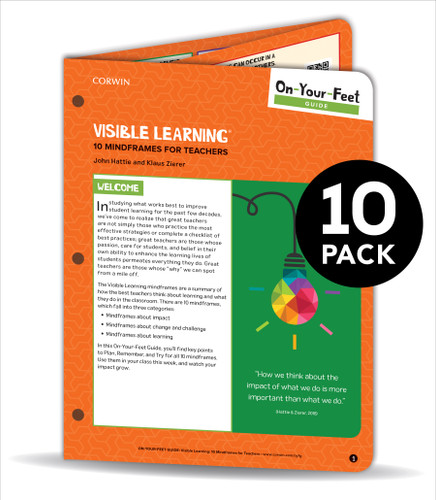BUNDLE: Hattie: On-Your-Feet Guide: Visible Learning: 10 Mindframes for Teachers: 10 Pack (On-Your-Feet-Guides) book cover by John Allan Hattie, Klaus Zierer