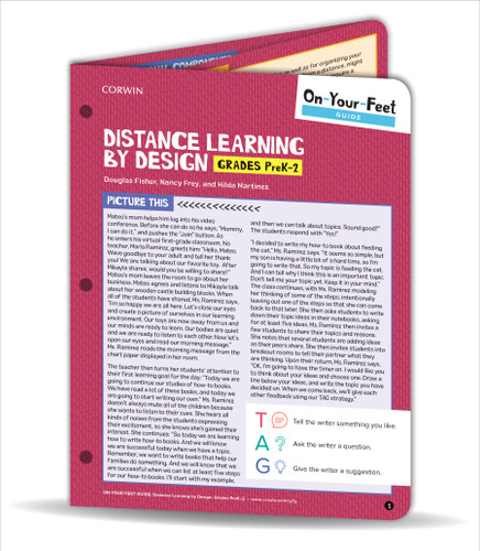On-Your-Feet Guide: Distance Learning by Design, Grades PreK-2 (On-Your-Feet-Guides) book cover by Douglas Fisher, Nancy Frey, Hilda Martinez