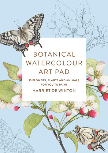 Botanical Watercolour Art Pad: 15 Flowers, Plants and Animals for You to Paint book cover by Harriet de Winton