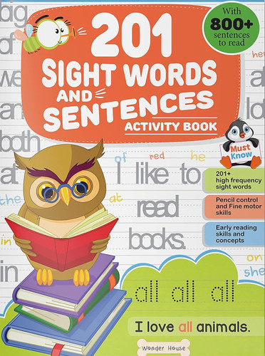 201 Sight Words And Sentence (With 800+ Sentences To Read): Activity Book For Children book cover by Wonder House Books