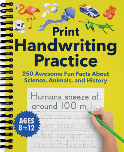 Print Handwriting Practice for Kids 8-12: 250 Awesome Fun Facts about Science, Animals, and History (Foundations of Handwriting) book cover by Spruce Books