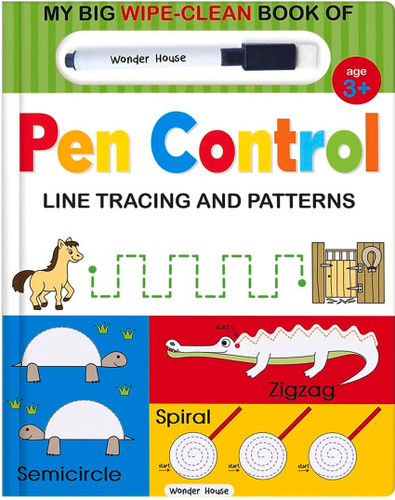 My Big Wipe And Clean Book of Pen Control for Kids : Line Tracing And Patterns book cover by Wonder House Books