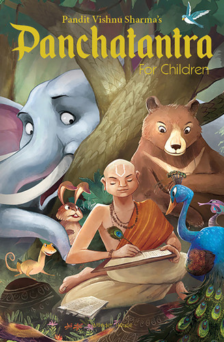 Pandit Vishnu Sharma's Panchatantra For Children: Illustrated stories (Black and White, Paperback) book cover by Shubha Vilas