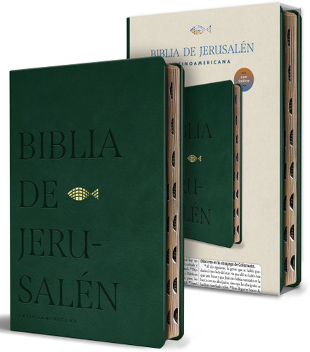 Biblia Católica Biblia de Jerusalén Latinoamericana, simil piel verde con índice / Spanish Catholic Jerusalem Bible, Green leathersoft with Index book cover by Biblia de Jerusalén