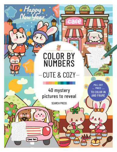 CBN: Cute and Cozy: 40 mystery pictures to reveal (Color by Number) book cover by Search Press
