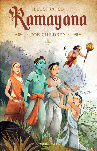 Illustrated Ramayana For Children (Black and White) book cover by Shubha Vilas