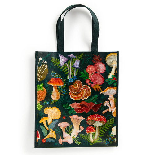 World of Mushrooms Reusable Shopping Bag book cover by Galison Galison