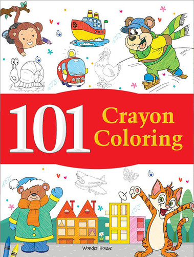 101 Crayon Coloring: Fun Activity Book For Children book cover by Wonder House Books