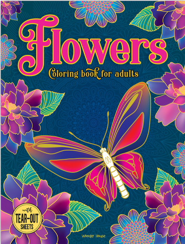 Flowers Coloring Book for adults book cover by Wonder House Books