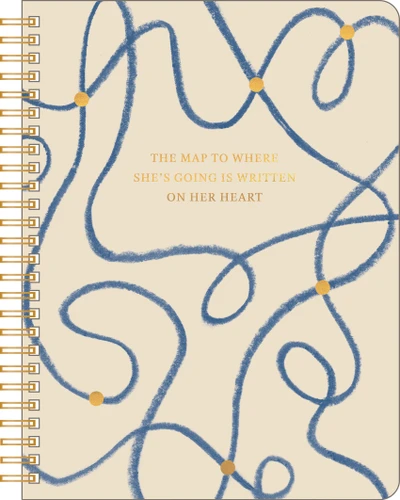 Spiral Notebook: The Map To Where She's Going Is Written on Her Heart. (Spiral Notebooks) book cover by COMPENDIUM