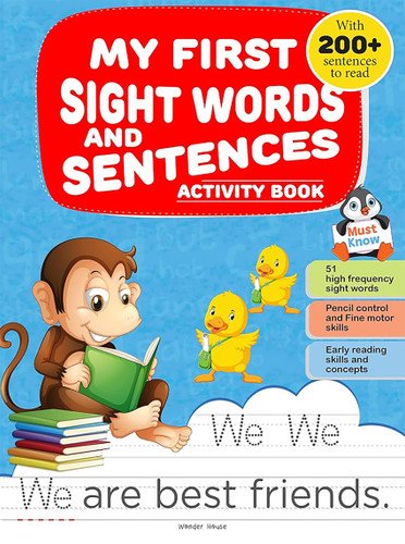 My First Sight Words And Sentences Activity Book: With 200+ Sentences to Read book cover by Wonder House Books