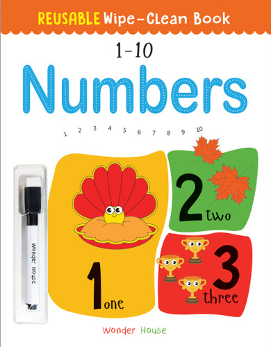 Reusable Wipe And Clean Book 1-10 Numbers : Write And Practice Numbers (1-10) book cover by Wonder House Books