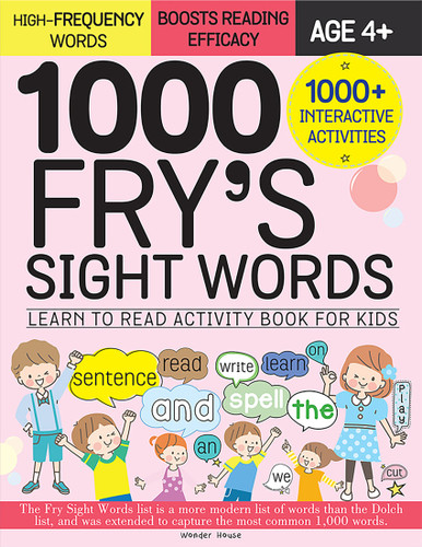 1000 Fry s Sight Words: Learn to Read Activity Book for Kids book cover by Wonder House Books