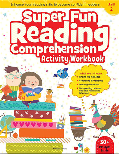 Super Fun Reading Comprehension - Activity Workbook For Children - Level 2 book cover by Wonder House Books