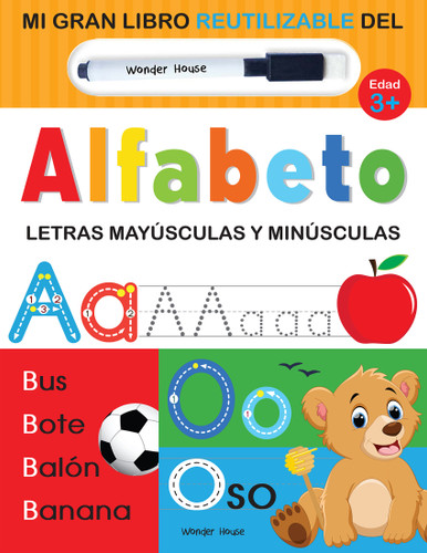 My Big Wipe Clean Book of Alphabet Capital and Small letters - Spanish book cover by Wonder House Books