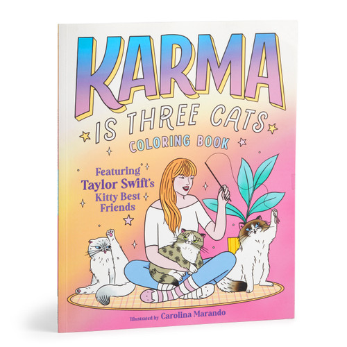 Karma is Three Cats Coloring Book book cover by Mudpuppy