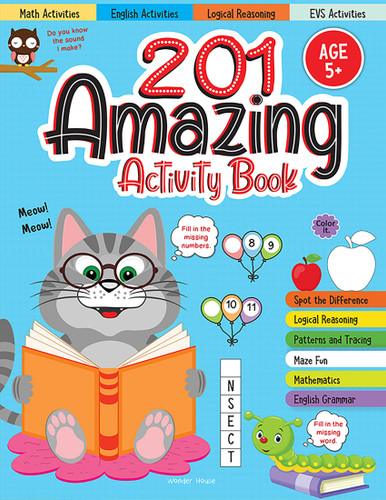 201 Amazing Activity Book - Fun Activities and Puzzles For Children: Spot The Difference, Logical Reasoning, Patterns & Tracing book cover by Wonder House Books